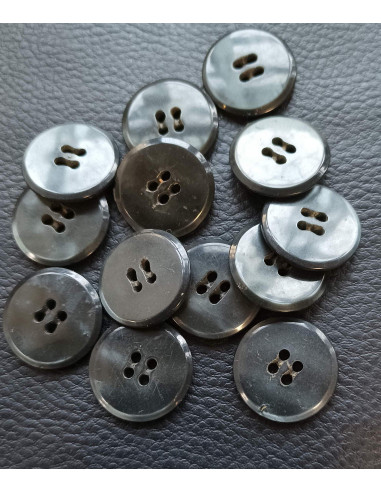 Bouton 4 trous, Ø 21 mm, gris