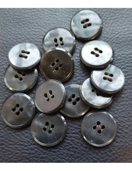 Bouton 4 trous, Ø 21 mm, gris