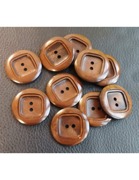 Bouton 2 trous, Ø 30 mm, marron