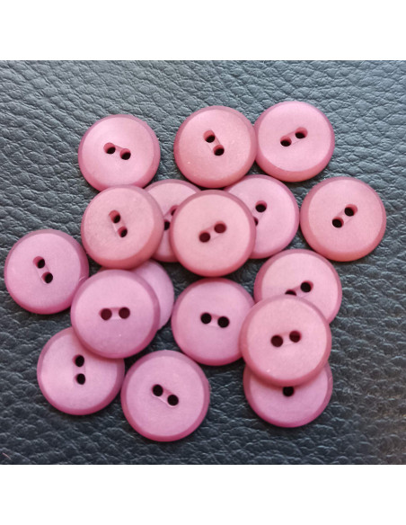 Bouton 2 trous, Ø 13 mm, rose