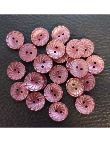 Bouton 2 trous, Ø 11mm, rose