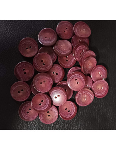 Bouton 2 trous, Ø 21 mm, rose