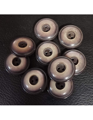 Bouton 2 trous, Ø 27mm, marron