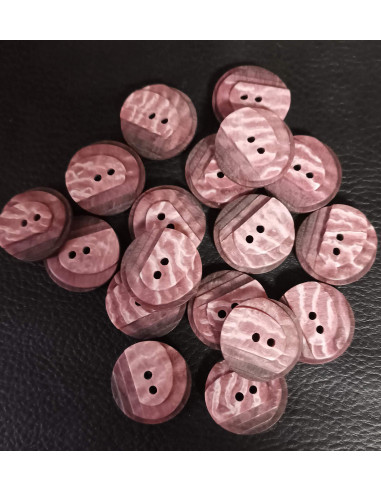 Bouton 2 trous, Ø 21 mm, rose