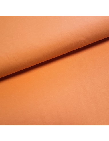 Tissu, Jersey de Coton Uni, Orange Vif, Laize 150 cm, Coton Bio Stretch Oeko-Tex