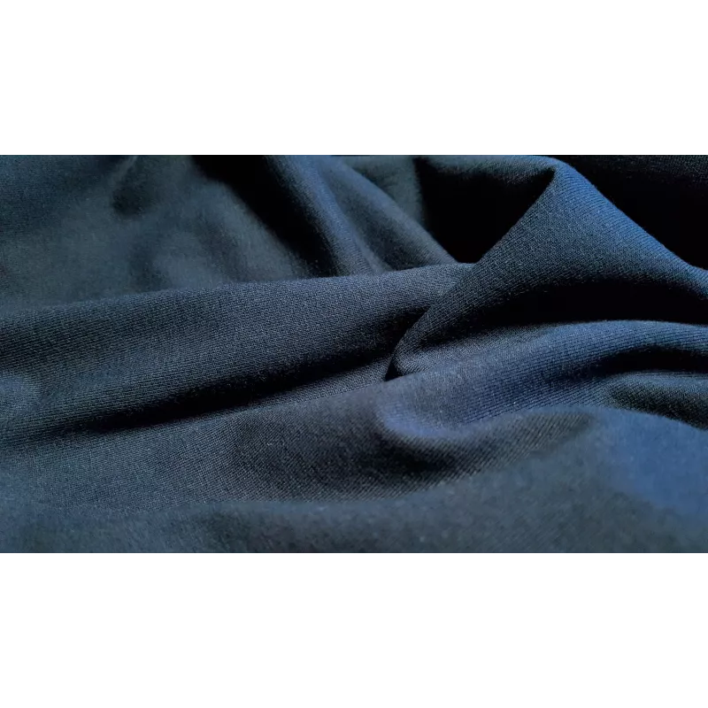 Jersey de coton uni, bio, bleu marine