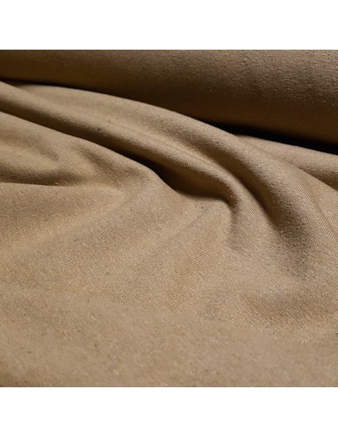 Tissu, Sweat Léger Uni, Camel Chiné, Laize 160 cm, Coton Recyclé