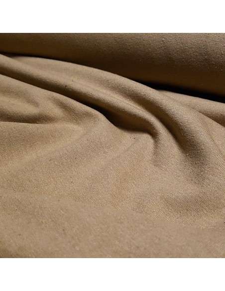 Tissu, Sweat Léger Uni, Camel Chiné, Laize 160 cm, Coton Recyclé