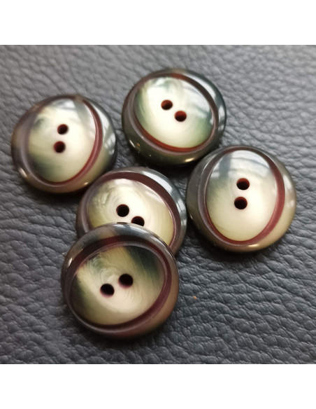 Bouton 2 trous, Ø 21 mm, marron