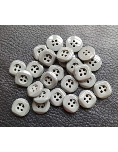 Bouton 4 trous, Ø 13 mm, gris 2