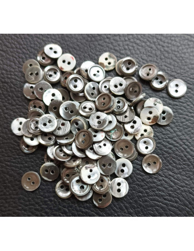 Bouton 2 trous, Ø 10 mm, gris