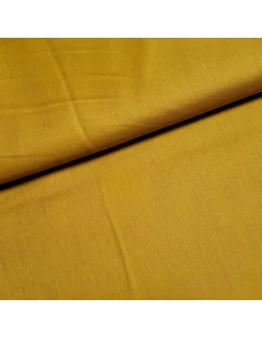Tissu, Voile de Coton Uni, Jaune Moutarde, Laize 140 cm, 100% Coton 98g/m²