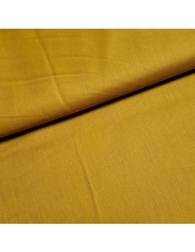 Tissu, Voile de Coton Uni, Jaune Moutarde, Laize 140 cm, 100% Coton 98g/m²