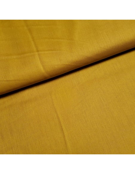 Tissu, Voile de Coton Uni, Jaune Moutarde, Laize 140 cm, 100% Coton 98g/m²