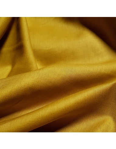 Tissu, Voile de Coton Uni, Jaune Moutarde, Laize 140 cm, 100% Coton 98g/m²