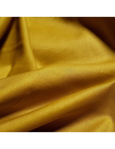 Tissu, Voile de Coton Uni, Jaune Moutarde, Laize 140 cm, 100% Coton 98g/m²