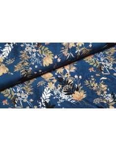 Jersey viscose, feuilles et fleurs