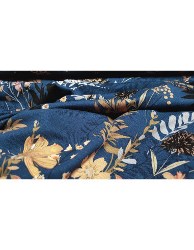 Jersey viscose, feuilles et fleurs