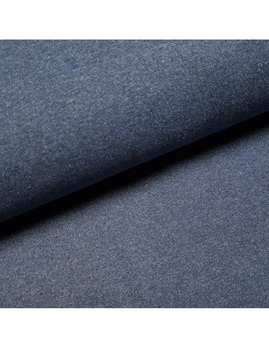 Tissu, Bord-côte tubulaire, Bleu, Laize 80 cm, Coton Recyclé