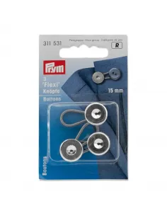 Boutons flexi avec boucle Prym 15 mm Argent | Zephyr Tissus