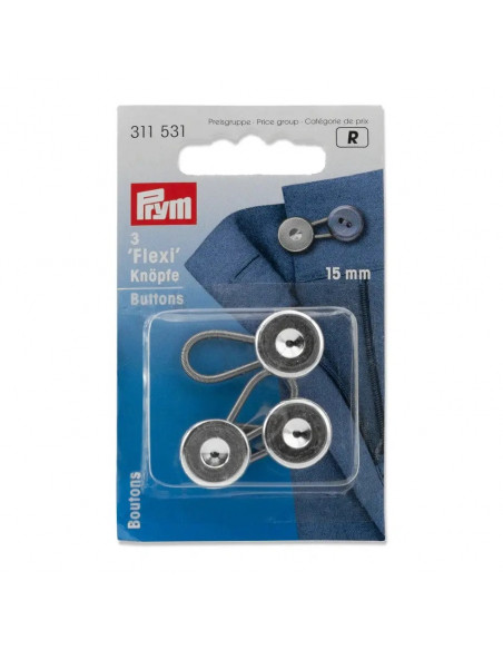 Boutons flexi avec boucle, 15mm