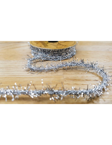 Cordon guirlande, bobinette de 2m, argent