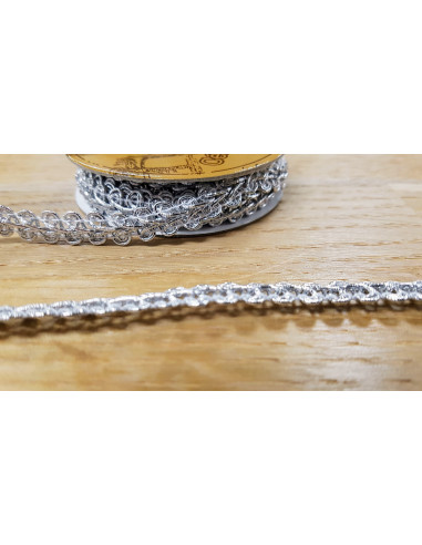 Galon 10mm, bobinette de 2m, argent