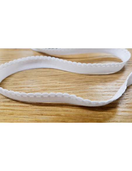 Elastique lingerie dentelle, 10mm, blanc
