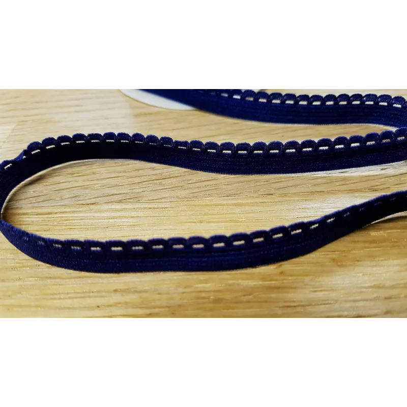 Elastique lingerie dentelle, 10mm, bleu marine