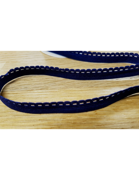 Elastique lingerie dentelle, 10mm, bleu marine