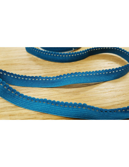 Elastique lingerie dentelle, 10mm, bleu pétrole
