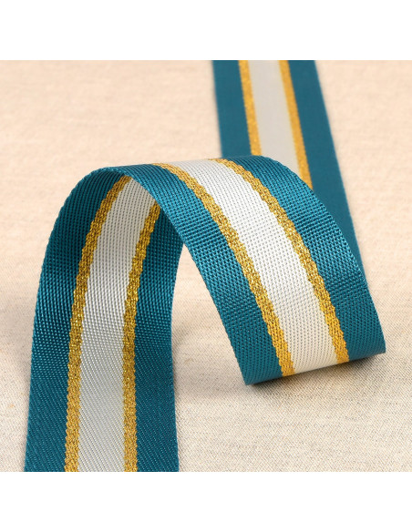 Sangle bandoulière métal, 40mm, bleu pétrole