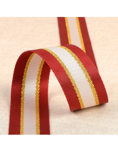 Sangle bandoulière métal, 40mm, rouge