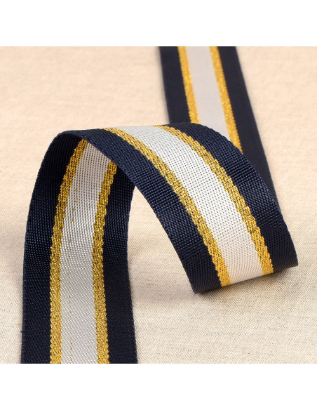 Sangle bandoulière métal, 40mm, marine