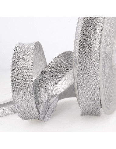 Biais métallique, 20mm, argenté