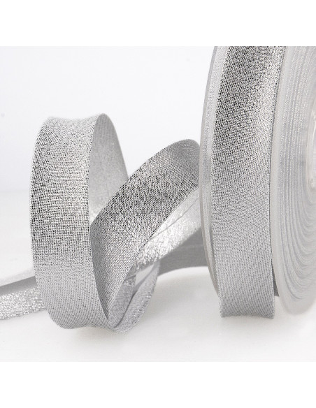 Biais métallique, 20mm, argenté