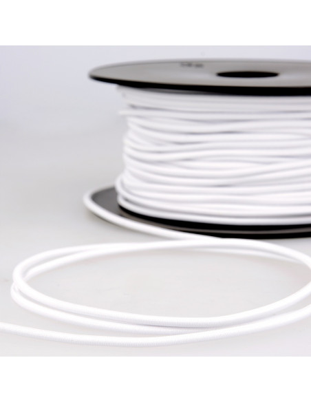 Élastique rond rayonne, 3mm, blanc