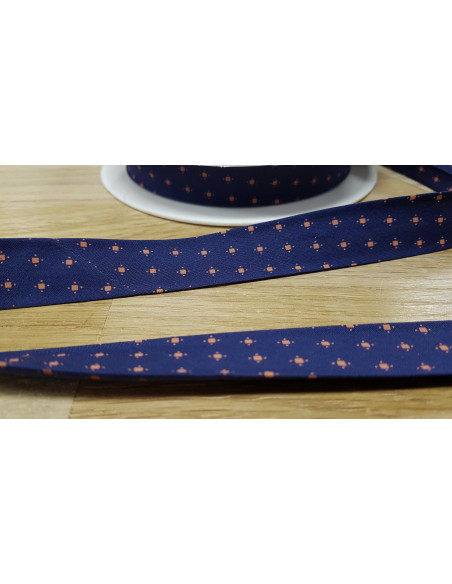 Biais tout textile, 20mm, petits motifs