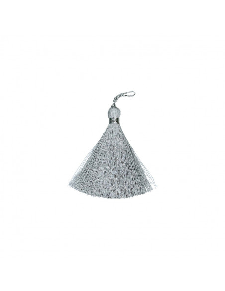 Pompon lurex, 6cm, argent
