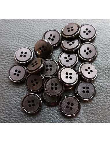 Bouton 4 trous, Ø 16 mm, noir