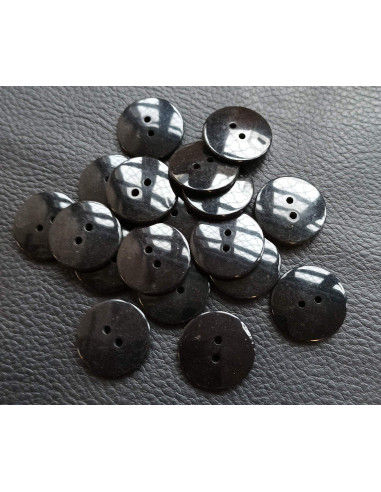 Bouton 2 trous, Ø 21 mm, noir