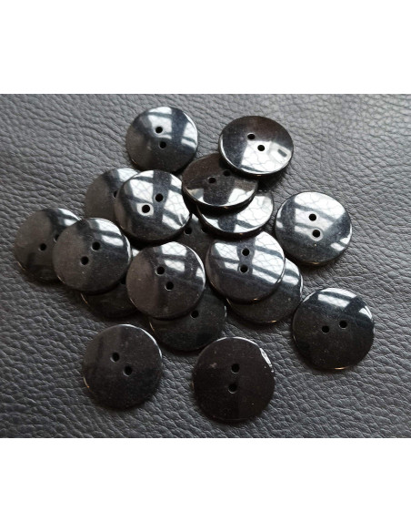 Bouton 2 trous, Ø 21 mm, noir