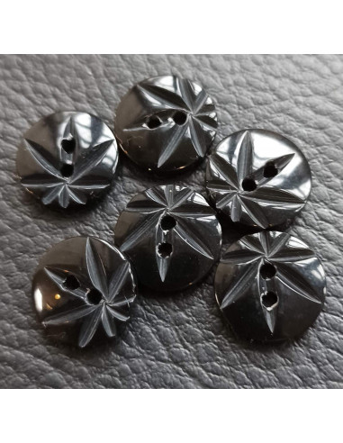 Bouton 2 trous, Ø 13 mm, noir