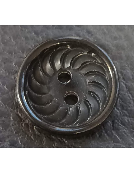 Bouton 2 trous, Ø 16 mm, noir