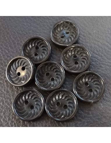 Bouton 2 trous, Ø 16 mm, noir