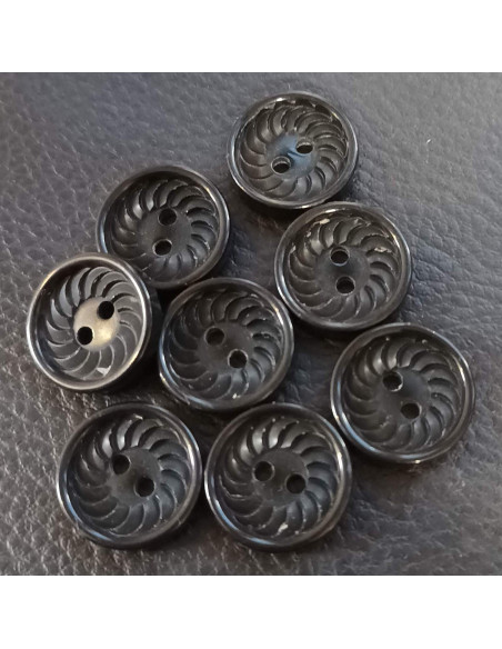 Bouton 2 trous, Ø 16 mm, noir