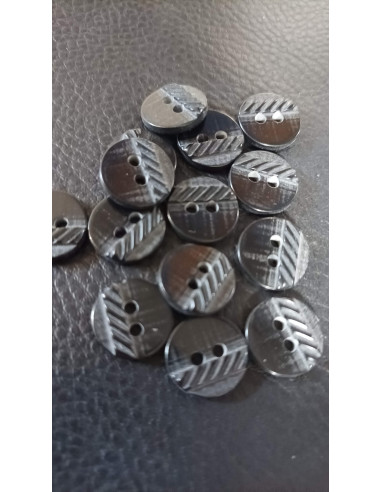 Bouton 2 trous, Ø 13 mm, noir