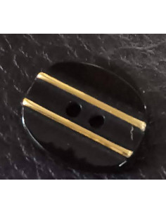 Bouton 2 trous, Ø 13 mm, noir