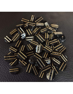 Bouton 2 trous, Ø 13 mm, noir 2