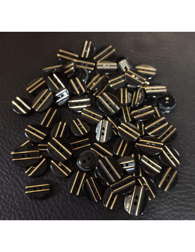 Bouton 2 trous, Ø 13 mm, noir